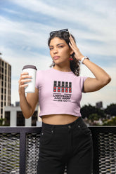 Crop Top with "Lights Out and Away We Go" Print